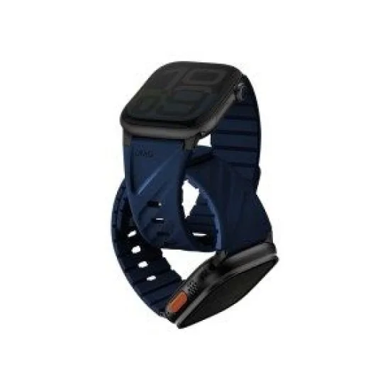 Uniq Fluo Magnetic Apple Watch Strap With Connector Bundle&nbsp;49-40Mm - Marine Blue